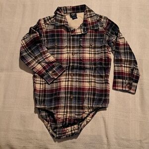 Oshkosh B'Gosh boys 3T flannel long sleeve bodysuit, new without tags